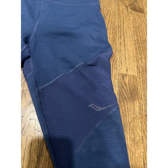 Saucony Running Rights Leggings Blue EXC Small - Picture 3 of 6